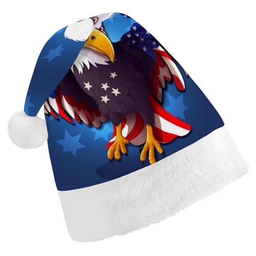 ZLFDSKGY Weihnachtsmütze, Patriotischer Adler, bedruckt, Weihnachtsmannmütze, Erwachsene, Weihnachtsmütze, Neujahrsparty, festliches Zubehör für Uni-Geschenk ZLFDSKGY Weihnachtsmütze, Patriotischer Adler, bedruckt, Weihnachtsmannmütze, Erwachsene, Weihnachtsmütze, Neujahrsparty, festliches Zubehör für Uni-Geschenk von ZLFDSKGY