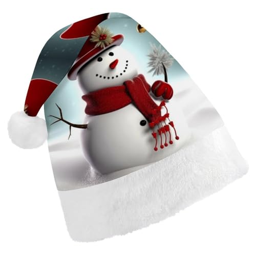ZLFDSKGY Weihnachtsmütze, Schneemann, bedruckt, Weihnachtsmannmütze, Erwachsene, Weihnachtsmütze, Neujahrsparty, festliches Zubehör für Uni-Geschenk ZLFDSKGY Weihnachtsmütze, Schneemann, bedruckt, Weihnachtsmannmütze, Erwachsene, Weihnachtsmütze, Neujahrsparty, festliches Zubehör für Uni-Geschenk von ZLFDSKGY