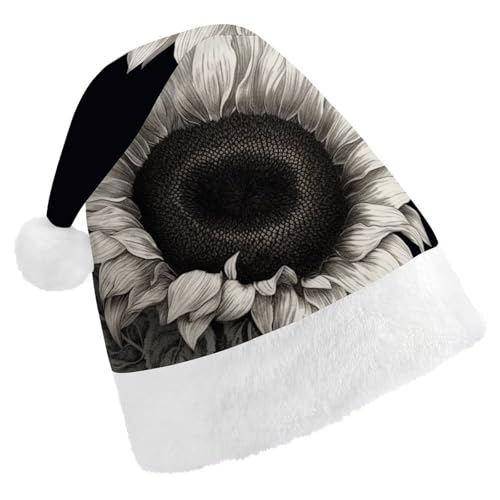 ZLFDSKGY Weihnachtsmütze, Sonnenblume, schwarz, grau, bedruckt, Weihnachtsmannmütze, Erwachsene, Weihnachtsmütze, Neujahrsparty, festliches Zubehör für Uni-Geschenk ZLFDSKGY Weihnachtsmütze, Sonnenblume, schwarz, grau, bedruckt, Weihnachtsmannmütze, Erwachsene, Weihnachtsmütze, Neujahrsparty, festliches Zubehör für Uni-Geschenk von ZLFDSKGY
