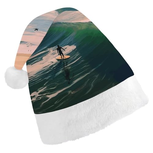 ZLFDSKGY Weihnachtsmütze, Strand, Surf, bedruckt, Weihnachtsmannmütze, Erwachsene, Weihnachtsmütze, Neujahrsparty, festliches Zubehör für Uni-Geschenk ZLFDSKGY Weihnachtsmütze, Strand, Surf, bedruckt, Weihnachtsmannmütze, Erwachsene, Weihnachtsmütze, Neujahrsparty, festliches Zubehör für Uni-Geschenk von ZLFDSKGY