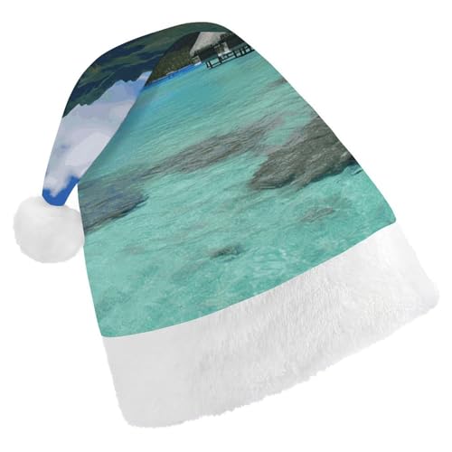 ZLFDSKGY Weihnachtsmütze, Tahiti-Strand-Druck, Weihnachtsmannmütze, Erwachsene, Weihnachtsmütze, Neujahrsparty, festliches Zubehör für Uni-Geschenk ZLFDSKGY Weihnachtsmütze, Tahiti-Strand-Druck, Weihnachtsmannmütze, Erwachsene, Weihnachtsmütze, Neujahrsparty, festliches Zubehör für Uni-Geschenk von ZLFDSKGY
