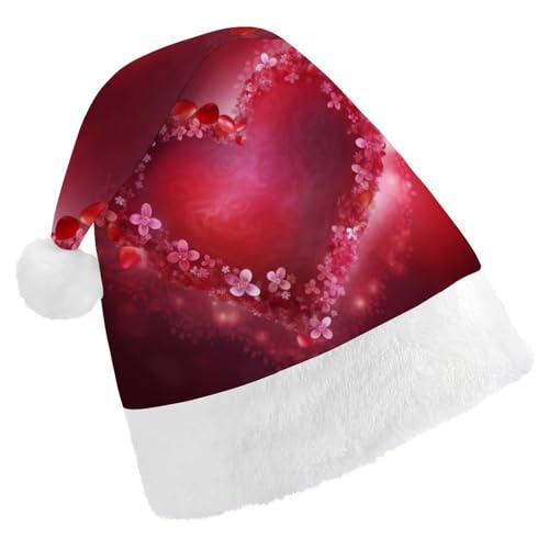 ZLFDSKGY Weihnachtsmütze, Valentinstag, Herz, Blume, bedruckt, Weihnachtsmannmütze, Erwachsene, Weihnachtsmütze, Neujahrsparty, festliches Zubehör für Uni-Geschenk ZLFDSKGY Weihnachtsmütze, Valentinstag, Herz, Blume, bedruckt, Weihnachtsmannmütze, Erwachsene, Weihnachtsmütze, Neujahrsparty, festliches Zubehör für Uni-Geschenk von ZLFDSKGY