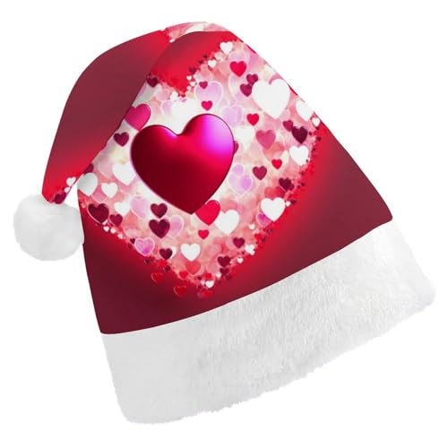 ZLFDSKGY Weihnachtsmütze, Valentinstag, Liebe, Herz, bedruckt, Weihnachtsmannmütze, Erwachsene, Weihnachtsmütze, Neujahrsparty, festliches Zubehör für Uni-Geschenk ZLFDSKGY Weihnachtsmütze, Valentinstag, Liebe, Herz, bedruckt, Weihnachtsmannmütze, Erwachsene, Weihnachtsmütze, Neujahrsparty, festliches Zubehör für Uni-Geschenk von ZLFDSKGY