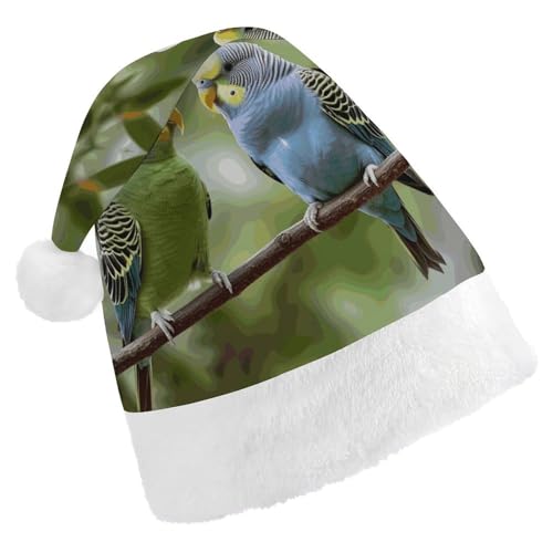 ZLFDSKGY Weihnachtsmütze, blau und grün, Sittiche, bedruckt, Weihnachtsmannmütze, Erwachsene, Weihnachtsmütze, Neujahrsparty, festliches Zubehör für Uni-Geschenk ZLFDSKGY Weihnachtsmütze, blau und grün, Sittiche, bedruckt, Weihnachtsmannmütze, Erwachsene, Weihnachtsmütze, Neujahrsparty, festliches Zubehör für Uni-Geschenk von ZLFDSKGY