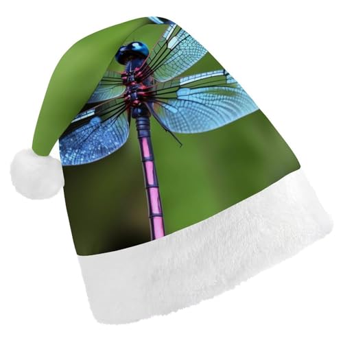 ZLFDSKGY Weihnachtsmütze, blaue Libelle, bedruckt, Weihnachtsmannmütze, Erwachsene, Weihnachtsmütze, Neujahrsparty, festliches Zubehör für Uni-Geschenk ZLFDSKGY Weihnachtsmütze, blaue Libelle, bedruckt, Weihnachtsmannmütze, Erwachsene, Weihnachtsmütze, Neujahrsparty, festliches Zubehör für Uni-Geschenk von ZLFDSKGY