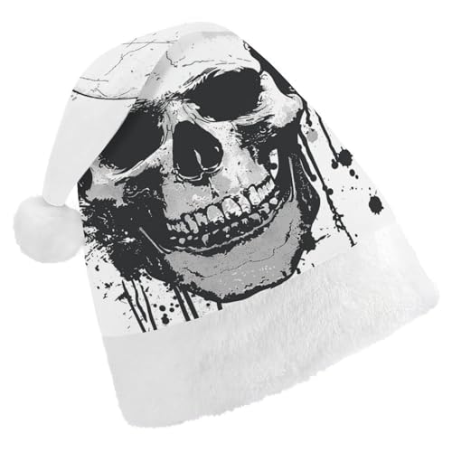 ZLFDSKGY Weihnachtsmütze, einfacher Totenkopf-Druck, Weihnachtsmannmütze, Erwachsene, Weihnachtsmütze, Neujahrsparty, festliches Zubehör für Uni-Geschenk ZLFDSKGY Weihnachtsmütze, einfacher Totenkopf-Druck, Weihnachtsmannmütze, Erwachsene, Weihnachtsmütze, Neujahrsparty, festliches Zubehör für Uni-Geschenk von ZLFDSKGY