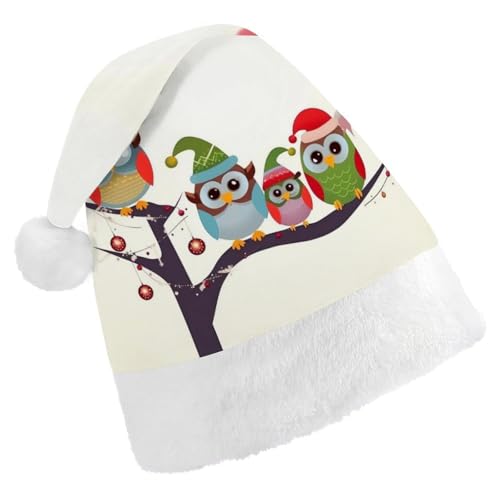 ZLFDSKGY Weihnachtsmütze, niedliche Weihnachtsmütze, Eulen auf Ast, bedruckt, Weihnachtsmannmütze, Erwachsene, Weihnachtsmütze, Neujahrsparty, festliches Zubehör für Uni-Geschenk ZLFDSKGY Weihnachtsmütze, niedliche Weihnachtsmütze, Eulen auf Ast, bedruckt, Weihnachtsmannmütze, Erwachsene, Weihnachtsmütze, Neujahrsparty, festliches Zubehör für Uni-Geschenk von ZLFDSKGY
