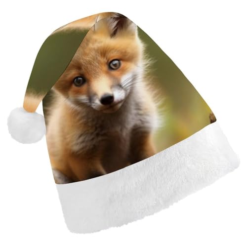 ZLFDSKGY Weihnachtsmütze, niedlicher Baby-Fuchs, bedruckt, Weihnachtsmannmütze, Erwachsene, Weihnachtsmütze, Neujahrsparty, festliches Zubehör für Uni-Geschenk ZLFDSKGY Weihnachtsmütze, niedlicher Baby-Fuchs, bedruckt, Weihnachtsmannmütze, Erwachsene, Weihnachtsmütze, Neujahrsparty, festliches Zubehör für Uni-Geschenk von ZLFDSKGY