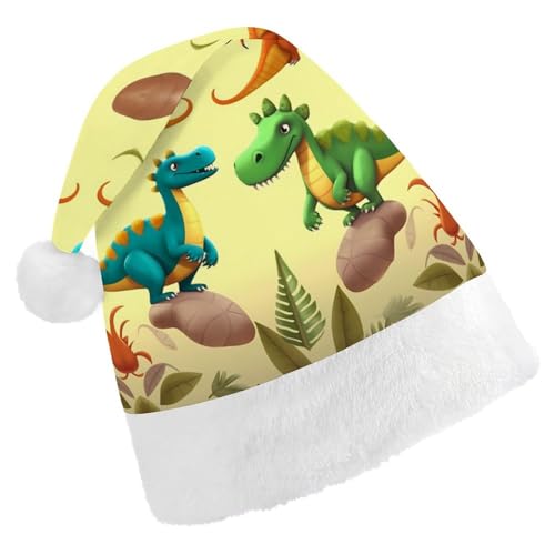 ZLFDSKGY Weihnachtsmütze, niedlicher Cartoon-Dinosaurier, bedruckt, Weihnachtsmannmütze, Erwachsene, Weihnachtsmütze, Neujahrsparty, festliches Zubehör für Uni-Geschenk ZLFDSKGY Weihnachtsmütze, niedlicher Cartoon-Dinosaurier, bedruckt, Weihnachtsmannmütze, Erwachsene, Weihnachtsmütze, Neujahrsparty, festliches Zubehör für Uni-Geschenk von ZLFDSKGY