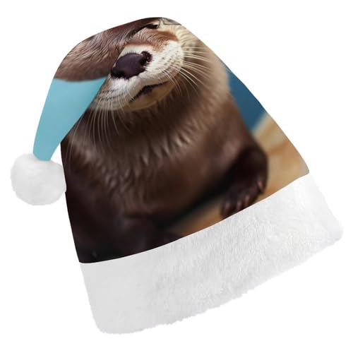 ZLFDSKGY Weihnachtsmütze, niedlicher Otter-Druck, Weihnachtsmannmütze, Erwachsene, Weihnachtsmütze, Neujahrsparty, festliches Zubehör für Uni-Geschenk ZLFDSKGY Weihnachtsmütze, niedlicher Otter-Druck, Weihnachtsmannmütze, Erwachsene, Weihnachtsmütze, Neujahrsparty, festliches Zubehör für Uni-Geschenk von ZLFDSKGY
