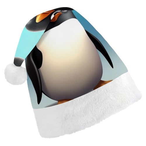 ZLFDSKGY Weihnachtsmütze, niedlicher Pinguin, bedruckt, Weihnachtsmannmütze, Erwachsene, Weihnachtsmütze, Neujahrsparty, festliches Zubehör für Uni-Geschenk ZLFDSKGY Weihnachtsmütze, niedlicher Pinguin, bedruckt, Weihnachtsmannmütze, Erwachsene, Weihnachtsmütze, Neujahrsparty, festliches Zubehör für Uni-Geschenk von ZLFDSKGY