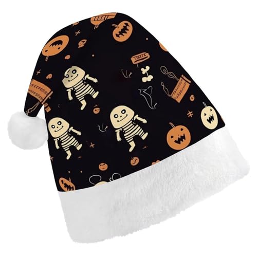 ZLFDSKGY Weihnachtsmütze, niedliches Halloween-Muster, bedruckt, Weihnachtsmannmütze, Erwachsene, Weihnachtsmütze, Neujahrsparty, festliches Zubehör für Uni-Geschenk ZLFDSKGY Weihnachtsmütze, niedliches Halloween-Muster, bedruckt, Weihnachtsmannmütze, Erwachsene, Weihnachtsmütze, Neujahrsparty, festliches Zubehör für Uni-Geschenk von ZLFDSKGY