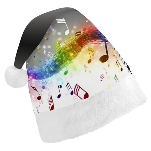 ZLFDSKGY Weihnachtsmütze, springende Musiknoten, bedruckt, Weihnachtsmannmütze, Erwachsene, Weihnachtsmütze, Neujahrsparty, festliches Zubehör für Uni-Geschenk ZLFDSKGY Weihnachtsmütze, springende Musiknoten, bedruckt, Weihnachtsmannmütze, Erwachsene, Weihnachtsmütze, Neujahrsparty, festliches Zubehör für Uni-Geschenk von ZLFDSKGY