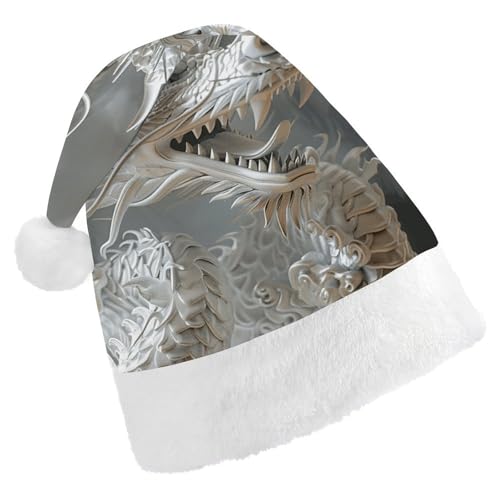 ZLFDSKGY Weihnachtsmütze, weißer Drachen-Stil, bedruckt, Weihnachtsmannmütze, Erwachsene, Weihnachtsmütze, Neujahrsparty, festliches Zubehör für Uni-Geschenk ZLFDSKGY Weihnachtsmütze, weißer Drachen-Stil, bedruckt, Weihnachtsmannmütze, Erwachsene, Weihnachtsmütze, Neujahrsparty, festliches Zubehör für Uni-Geschenk von ZLFDSKGY