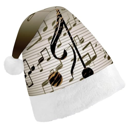 ZLFDSKGY Weihnachtsmütze mit Musiknoten, bedruckt, Weihnachtsmannmütze, Erwachsene, Weihnachtsmütze, Neujahrsparty, festliches Zubehör für Uni-Geschenk ZLFDSKGY Weihnachtsmütze mit Musiknoten, bedruckt, Weihnachtsmannmütze, Erwachsene, Weihnachtsmütze, Neujahrsparty, festliches Zubehör für Uni-Geschenk von ZLFDSKGY