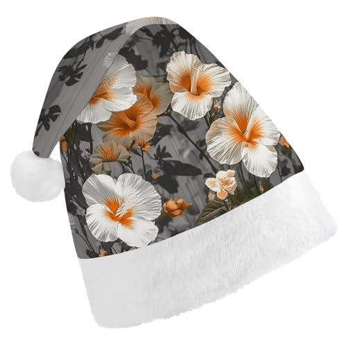 ZLFDSKGY Weihnachtsmütze mit blühenden Hibiskusblumen, bedruckt, Weihnachtsmannmütze, Erwachsene, Weihnachtsmütze, Neujahrsparty, festliches Zubehör für Uni-Geschenk ZLFDSKGY Weihnachtsmütze mit blühenden Hibiskusblumen, bedruckt, Weihnachtsmannmütze, Erwachsene, Weihnachtsmütze, Neujahrsparty, festliches Zubehör für Uni-Geschenk von ZLFDSKGY