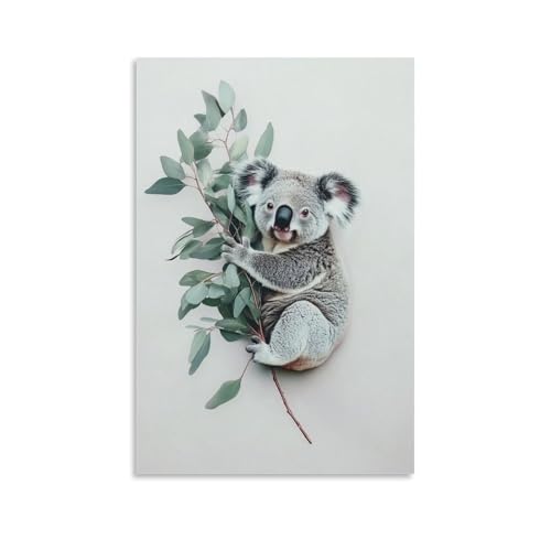 ZLLJXFZZ Minimalistischer Koala, der einen einfachen, umrissenen Eukalyptuszweig umhüllt, schwebt auf blanko Pastell-Wandkunst, Wandbild, moderne Dekoration, hängendes Kunstposter, 20 x 30 cm ZLLJXFZZ Minimalistischer Koala, der einen einfachen, umrissenen Eukalyptuszweig umhüllt, schwebt auf blanko Pastell-Wandkunst, Wandbild, moderne Dekoration, hängendes Kunstposter, 20 x 30 cm von ZLLJXFZZ