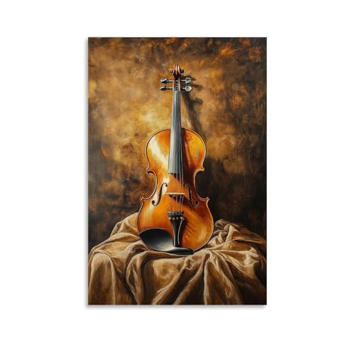 ZLLJXFZZ Ölgemälde mit Musikinstrumenten - Eine lebendige Violine ruht auf einem Samtstoff, gebadet in goldenem Licht mit satten Texturen, Wandkunst, Wandbild, moderne Dekoration, hängendes ZLLJXFZZ Ölgemälde mit Musikinstrumenten - Eine lebendige Violine ruht auf einem Samtstoff, gebadet in goldenem Licht mit satten Texturen, Wandkunst, Wandbild, moderne Dekoration, hängendes von ZLLJXFZZ