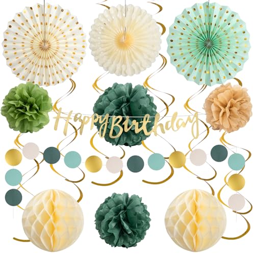 Geburtstagsdeko Frauen Geburtstag Deko Happy Birthday Girlande Wabenbälle Pompons Deko Papierfächer Geburtstag Mädchen Junge Wiederverwendbare Party Deko für Gartenparty Babyparty Hochzeit Sage Grün Geburtstagsdeko Frauen Geburtstag Deko Happy Birthday Girlande Wabenbälle Pompons Deko Papierfächer Geburtstag Mädchen Junge Wiederverwendbare Party Deko für Gartenparty Babyparty Hochzeit Sage Grün von ZLLkeji