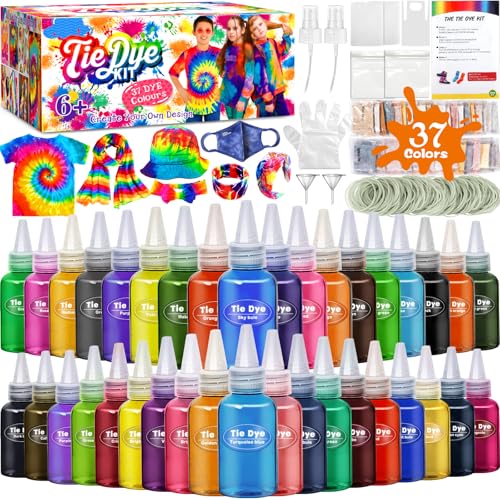 ZLPBAO Batikfarben Set für Kinder, 37 Farben Stationery Color Crazy Tie Dye Kit, Tie Dye Kit für Kleidung, Spiele und Aktivitäten, Alles-in-Einem Batik-Set Ideales Kunst ZLPBAO Batikfarben Set für Kinder, 37 Farben Stationery Color Crazy Tie Dye Kit, Tie Dye Kit für Kleidung, Spiele und Aktivitäten, Alles-in-Einem Batik-Set Ideales Kunst von ZLPBAO