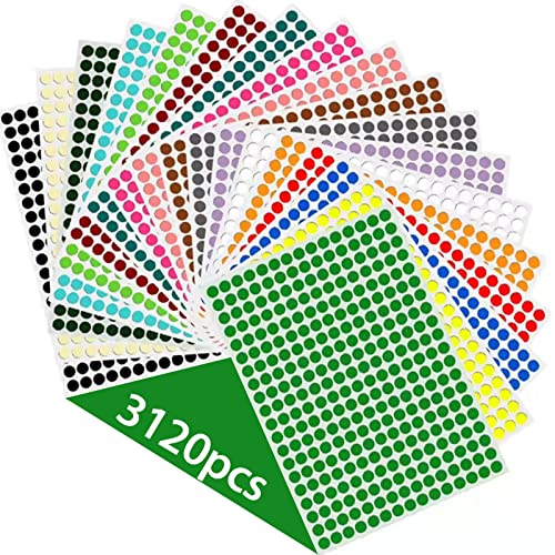 Selbstklebende runde Radierer, selbstklebend, Farbe Codierung,farbige Punkte,Klebepunkte, selbstklebend, rund, Etikett für Bürobedarf von ZLXFT