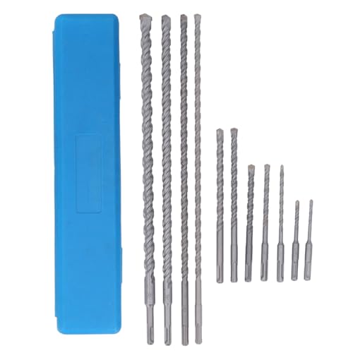 11pcs Hammerbohrer -Bit -Set, Premium -zementiertes Karbid für Beton, Holz, Metall für einfache Abrufe effizienter Bohrungen von ZLXHDL