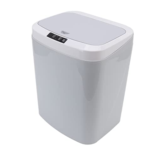 ZLXHDL Automatischer Mülleimer, Badkorb, 16 l mit Knopfsensor für den Haushalt, mit elektrischer Öffnungsfunktion, geeignet für Küche, Wohnzimmer, Schlafzimmer und Badezimmer (Grau) von ZLXHDL