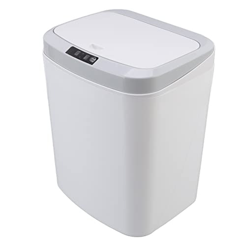 ZLXHDL Automatischer Mülleimer, Badkorb, 16 l mit intelligentem Sensor für das Haus, Sensor mit Fußball und Nachtlicht, ideal für Küche, Wohnzimmer, Schlafzimmer und Badezimmer (Weiß) von ZLXHDL