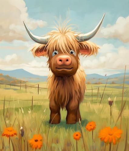 Malen nach Zahlen Künste,Nutztier-Hochlandrinder,Acrylic Painting Gift Kits Digital Painting,Home Decoration for Living Room,40x50cm Malen nach Zahlen Künste,Nutztier-Hochlandrinder,Acrylic Painting Gift Kits Digital Painting,Home Decoration for Living Room,40x50cm von ZLYHAL