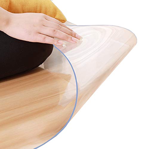 ZLYWE Klare Stuhlmatte for Parkettboden, transparente PVC-Bodenschutzmatte Gut for Schreibtische, Büro und Zuhause (1.5mm,90x140CM) von ZLYWE