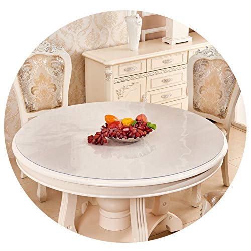 ZLYWE Tischfolie Tischschutz Ölbeständig Staubdicht Hotel Restaurant Wasserdichtes Pad PVC Tischabdeckung 3 Dicken, 6 Spezifikationen (3.0mm,Diameter-140CM) von ZLYWE