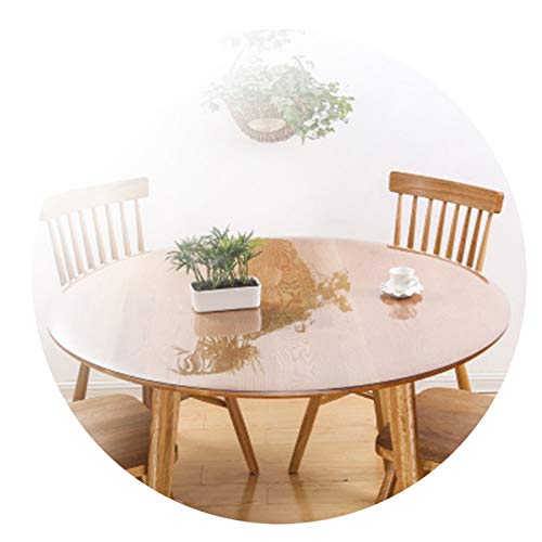 ZLYWE Tischschutz Wasserdicht Tischdecke Ölbeständig Tischschutz Transparente Tischfolie 3 Dicken, 6 Spezifikationen (3.0mm,Diameter-60CM) von ZLYWE