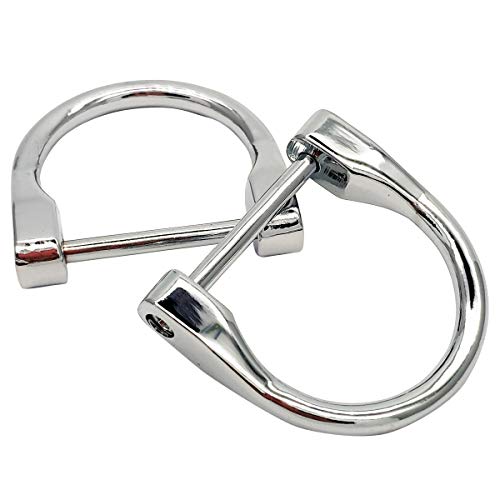 4 Stück 2,5 cm D-Ringe Schraube in Schäkel Hufeisen U-Form D-Ring DIY Leder Handwerk börse Schlüsselanhänger Zubehör (Chrom) von ZLYY