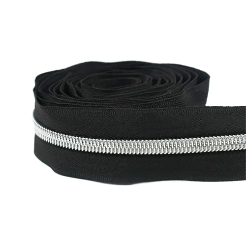 1-10M 5# Nylon Zippers for Sewing Plastic Zipper by Meters Jacket Zips Closures Bag Clothes Coil Zip Repair Kit DIY Accessories(Black,3.0Meters) von ZMCGNO
