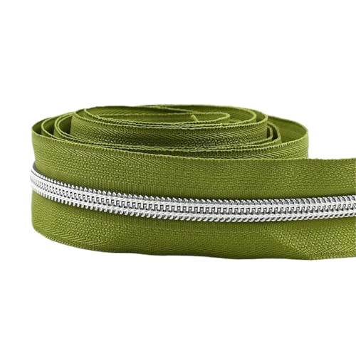 1-10M 5# Nylon Zippers for Sewing Plastic Zipper by Meters Jacket Zips Closures Bag Clothes Coil Zip Repair Kit DIY Accessories(Green,5Meters) von ZMCGNO