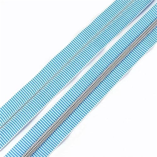 1-10M 5# Stripe Sewing Coil Zipper for Nylon Zips Bags Garment Decor Zip Tape by Meter Zippers Repair Kit DIY Accessories(Blue,5Meters) von ZMCGNO