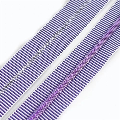 1-10M 5# Stripe Sewing Coil Zipper for Nylon Zips Bags Garment Decor Zip Tape by Meter Zippers Repair Kit DIY Accessories(Purple,1meter) von ZMCGNO