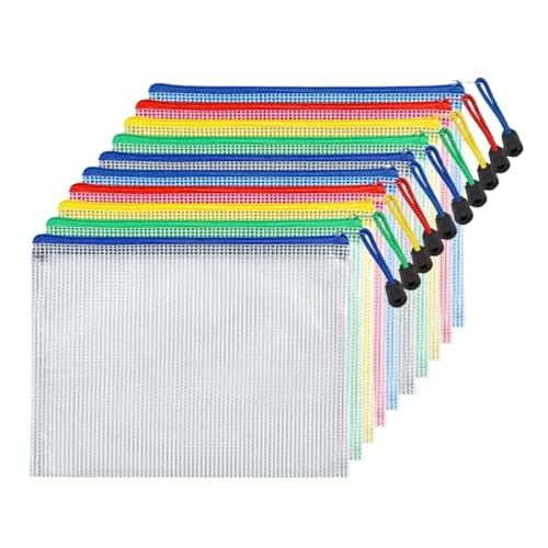 10 stücke Mesh Zipper Tasche Zipper Tasche for Klassenzimmer Organisation Kunststoff Zipper Tasche A4 Größe(Mixing) von ZMCGNO