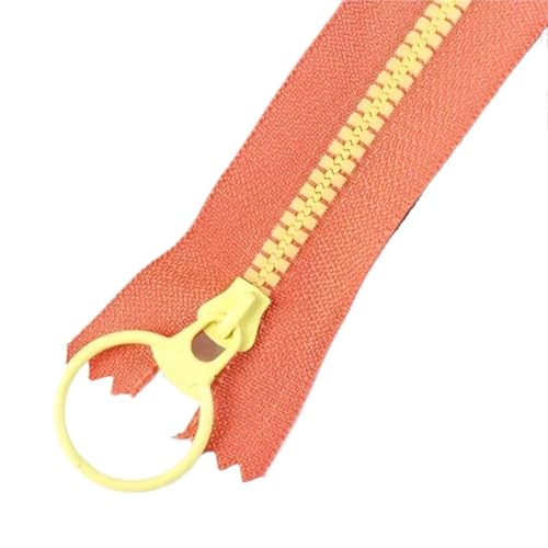 10Pcs 15-40cm 3# Resin Zippers Ring Zip Slider ClosedEnd Zipper for Bags Wallet Purse Decor Zips Repair Clothes Sewing Accessory(Orange,15cm) von ZMCGNO