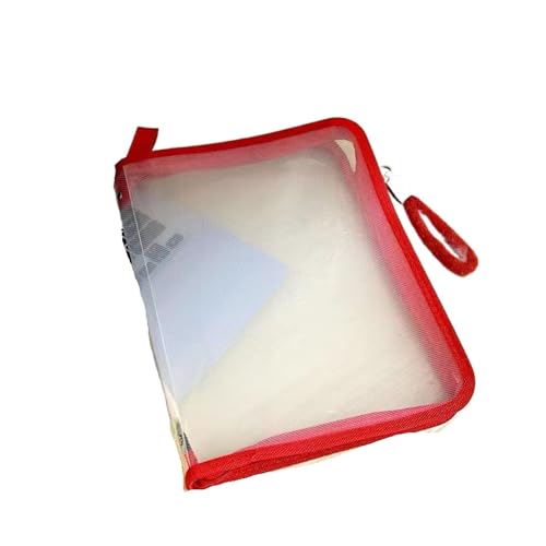 1pc Transparent Zipper Pouch Dokument Tasche wasserdichte Zip Datei Ordner A4 Schule Büro Lagerung Taschen(Red) von ZMCGNO