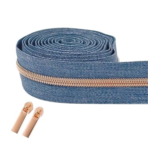 2/3/5/10M 5# Nylon Zipper Tape with Zip Puller Slider for Sewing Bag Garment Coil Zippers Closure Zips Repair Kit Accessories(Brass,2MZips2PcPulls) von ZMCGNO