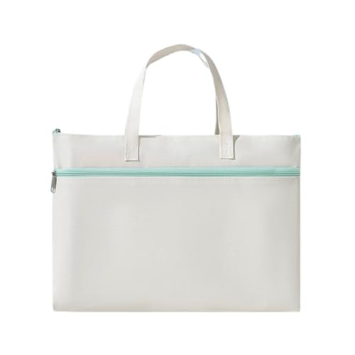 2 stücke Tragbare Zipper Oxford Tuch wasserdichte Lagerung Tasche Große Kapazität Dokumente Studenten Business Tragbare Tasche(Beige) von ZMCGNO
