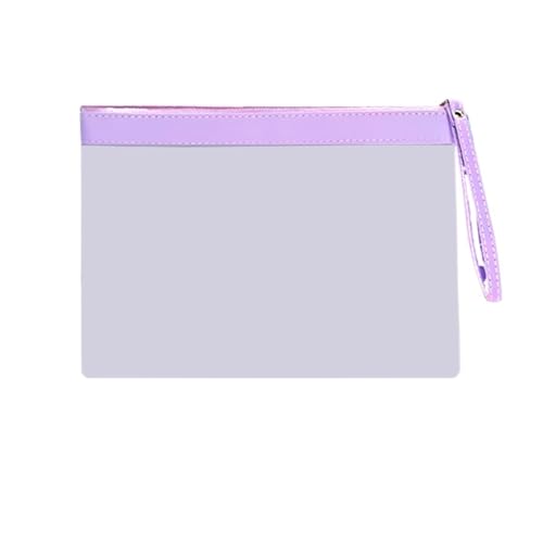 2 stücke Verdickt Datei Tasche Transparent Zipper Tasche Große Kapazität wasserdichte TPU Hausaufgaben Datei Tasche Büro(Purple,A4) von ZMCGNO