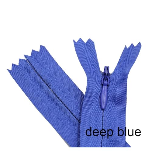 20 Stück unsichtbare Nylon-Spulenreißverschlüsse for Schneider, Nähen, Basteln, Stoffzubehör, 6 Zoll - 24 Zoll(Blue,35CM) von ZMCGNO