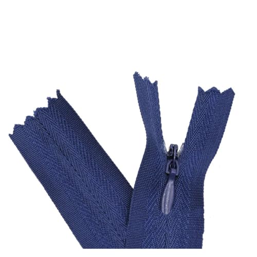 20 Stück unsichtbare Nylon-Spulenreißverschlüsse for Schneider, Nähen, Basteln, Stoffzubehör, 6 Zoll - 24 Zoll(Deep Blue,50CM) von ZMCGNO