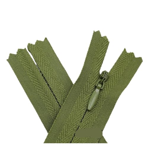 20 Stück unsichtbare Nylon-Spulenreißverschlüsse for Schneider, Nähen, Basteln, Stoffzubehör, 6 Zoll - 24 Zoll(Green,55CM) von ZMCGNO