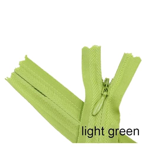 20 Stück unsichtbare Nylon-Spulenreißverschlüsse for Schneider, Nähen, Basteln, Stoffzubehör, 6 Zoll - 24 Zoll(Light Green,28CM) von ZMCGNO