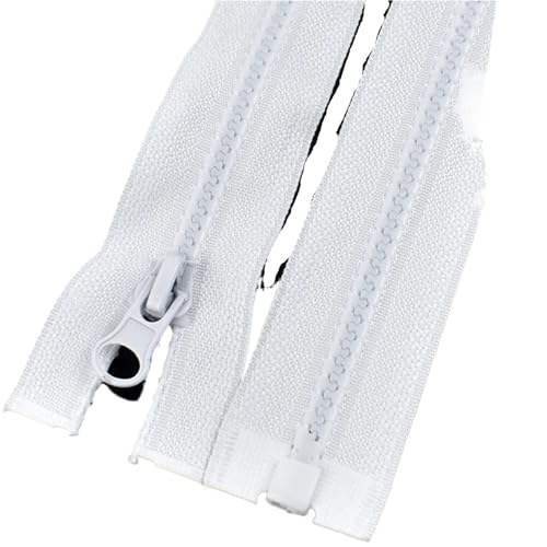 3Pcs 5# Resin Zipper for Sewing Clothes Closures Spare Repair Zippers 40-70cm Open-End Auto Lock Plastic Zip Accessory(White,60cm) von ZMCGNO
