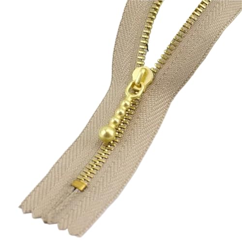 5 Pcs Meetee 3# 12-40cm Close-end Zip Metal Zipper Clothes Auto Lock Zippers Jeans Pocket Zips Repair Tailor DIY Accessory(Khaki,3-20cm) von ZMCGNO