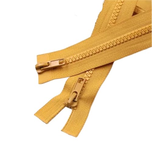 5ps Resin Zippers Double Slider Open Ended Zipper for Sleeping Bags Sofa Garments Craft Sewing(Yellow,120cm) von ZMCGNO